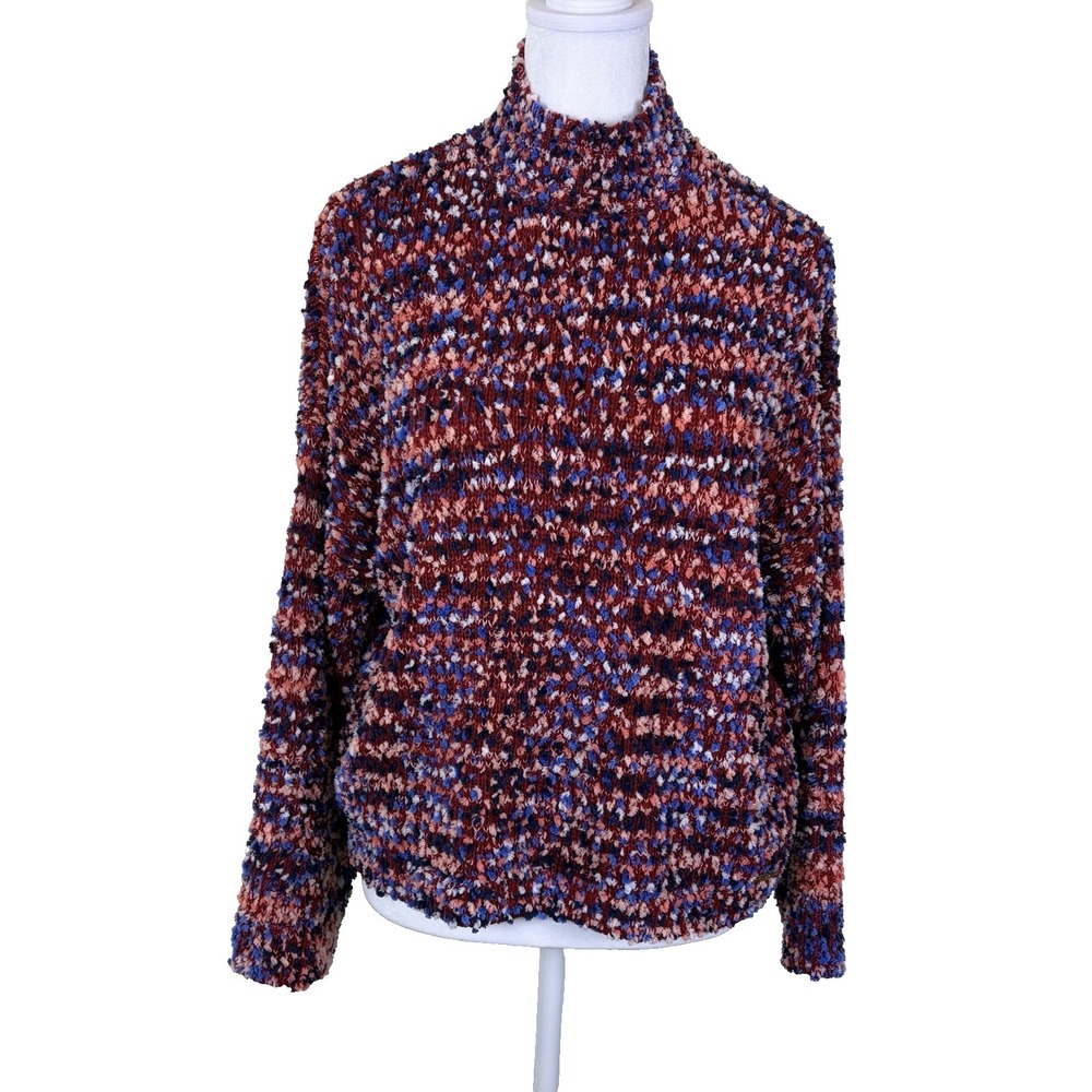 Andrew Mark New York Woman's Confetti Mock Neck Sweater Size S Chunky‎ Knit Boho
